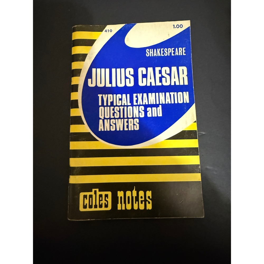 Vintage 1966 Coles Notes Julius Caesar Shakespeare Exam Questions Study Guide